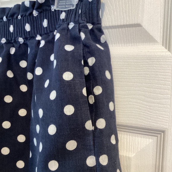 J Crew Sidewalk Blue & White Polkadot Linen Skirt, Size 8 - Picture 4 of 10